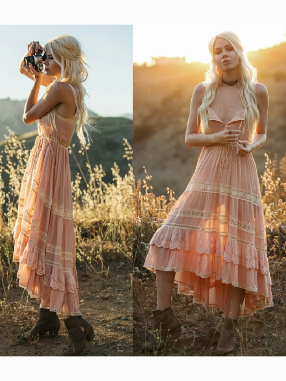 Spell Prairie Gown Peach Small - Picture 2 of 11